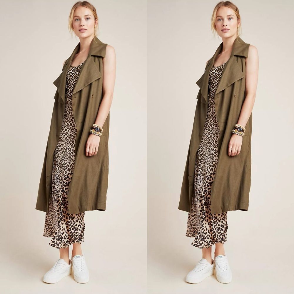 Anthropologie Hollis Tie-Front Trench Vest